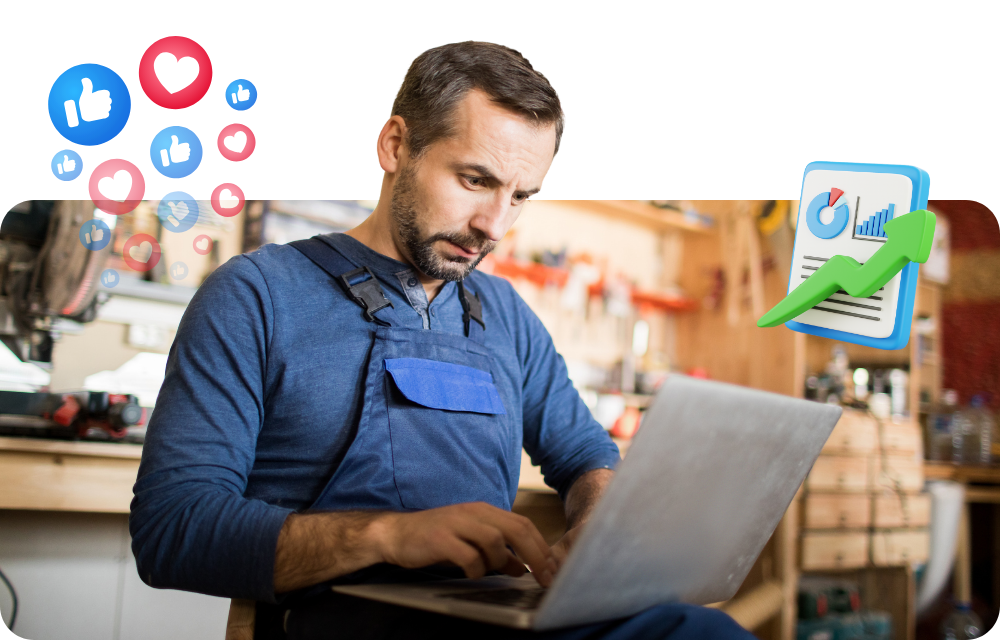 Small business owner managing their digital presence online — Sourcewise Perth