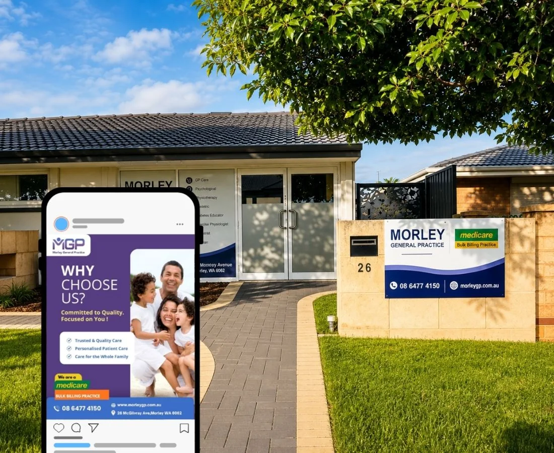 Morley General Practice in Morley, Perth, with a Sourcewise social media post for the clinic
