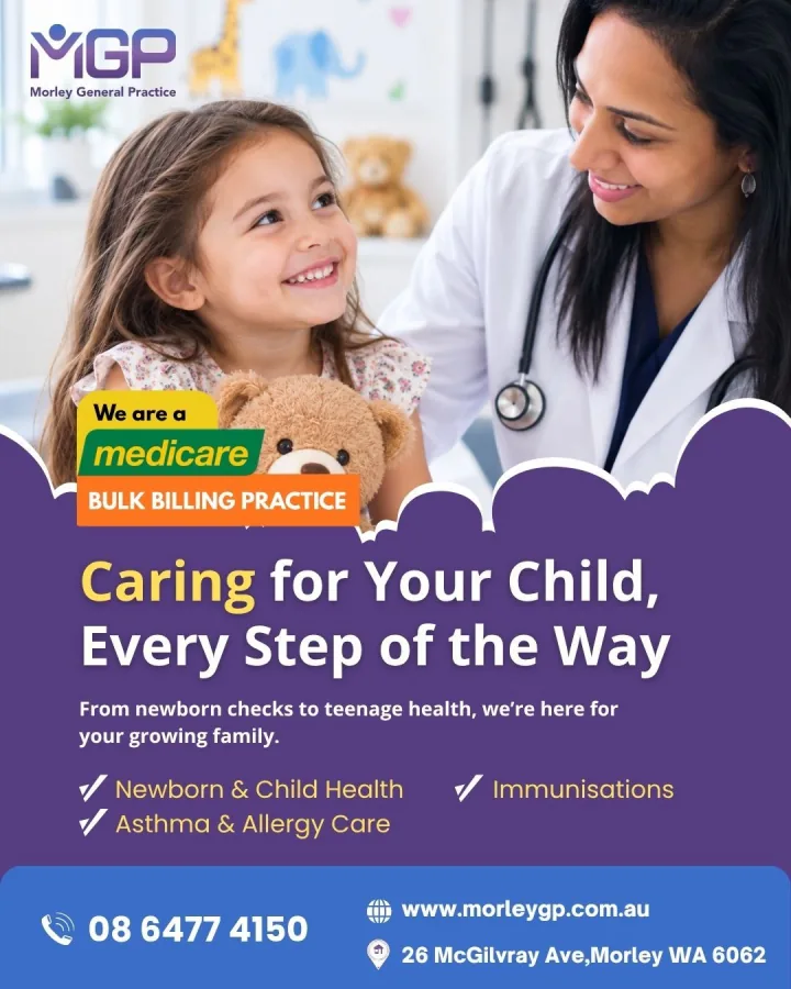 Morley General Practice social post: caring for your child, from newborn checks to teenage health