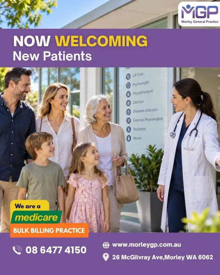 Morley General Practice social post: now welcoming new patients